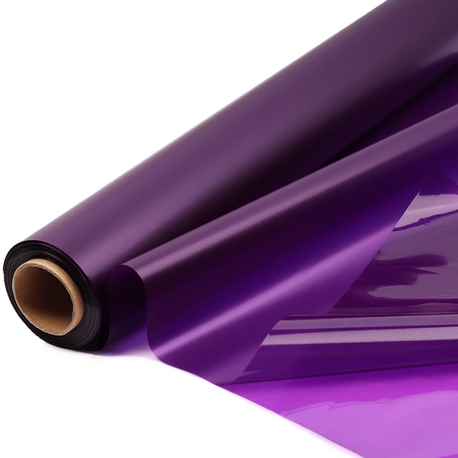 Photo 1 of CMFYHM Violet Cellophane Wrap Roll,Colorful Cello 34 In Wide X 100 Ft Long, Translucent Colored Cellophane Wrapping Paper for Gift Baskets Wrap, Treats, Holiday, DIY Arts Crafts Decoration (Violet)