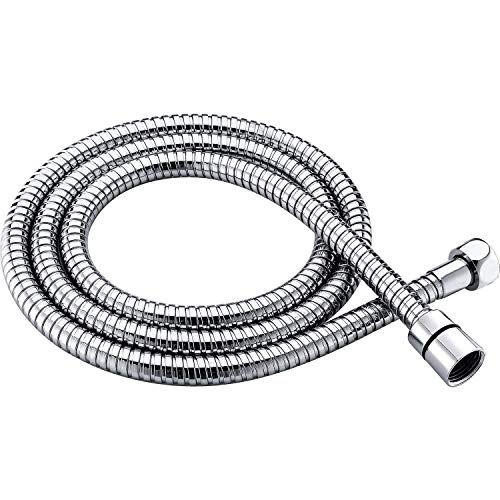 BARROCK Shower Hose 79-Inch Extra-Long Flexible Stainless Steel 304 for Handheld Showerhead and Hand Held Sprayer Head Wand Extension Replacement with Brass Swivel Connectors Anti-twist Chrome - Thumbnail 7