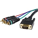 StarTech.com 3 ft. (0.9 m) VGA to RCA Cable - RCA Breakout - HD15 (M)/Component (M) - VGA to Component (HD15CPNTMM3) black