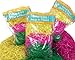 3 Variety Packs of Multicolored Yellow Pink & Green Reusable Shredded Plastic Easter Basket Grass Bags Bundle 255g Total Party Accessory Lot
