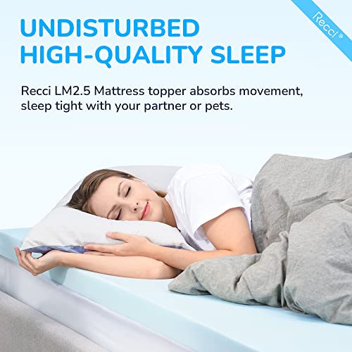 RECCI 2.5 Inch Twin Mattress Topper, Gel Infused Memory Foam Mattress