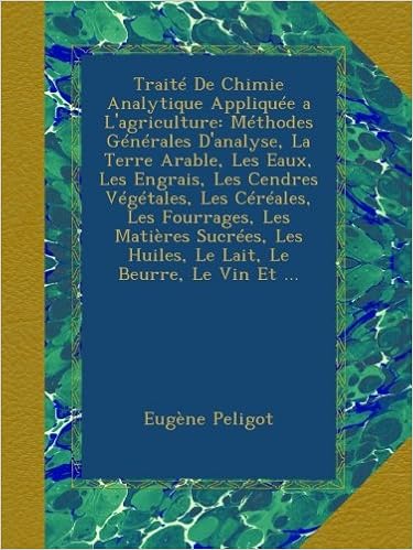 Traité De Chimie Analytique Appliquée A Lagriculture - 