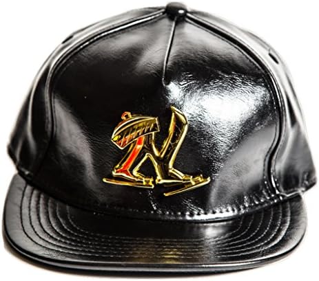 Genuine Leather Adjustable Snapback Baseball Hat (Black)