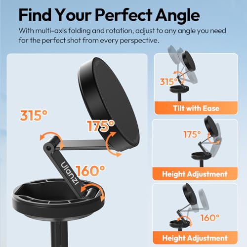 ULANZI MT85 Auto-Open Tripod, Magnetic Selfie Stick with Bluetooth, 150 cm, Four Legged Stand Automatic Open, Selfie Sticks 25N Magnet, All-in-1 Tripod Compatible with iPhone 17-12 Magsafe Sumsung