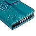 S5 Case,Samsung Galaxy S5 Case (G900) - Wallet Embossed Flower Tree PU Leather Soft TPU Inner Cover with Magnetic Clip & ID/Credit Card Holders Stylus Pen & Dust Plug by Badalink - Blue