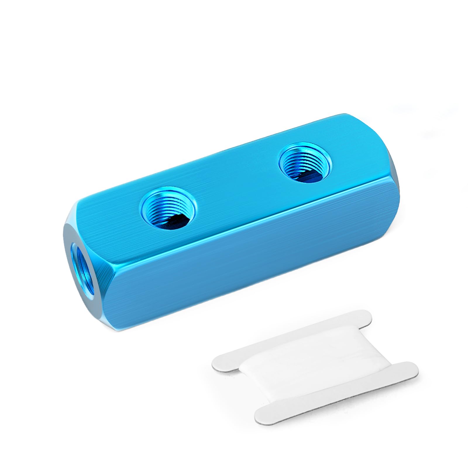 TAILONZ PNEUMATIC 1/4" Blue 2 Way 5 Port Pneumatic Shunt Aluminum Block Pneumatic Manifold Air Distribution Block Air Path air Source Distributor,Compressed Air Manifold Pneumatic Block