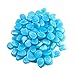 IBEET 100 PCS Decorative Glow in The Dark Luminous Stone Pebbles Cobblestone Gravel with Magic Gluedots, DIY Decor for Garden Walkways Drive Way Path Fish Tank Vases Plants Outdoor Bulk (Blue)