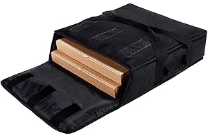 YOPRAL Insulated Food Delivery Bag Pizza Delivery Bags Professional Pizza Warmer Carrier Bags Moisture Free for 2-16" or 2-18" (Black, 20"X20"X6")