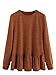 Romwe Women's Casual Round Neck Ruffle Hem Peplum Blouse Top