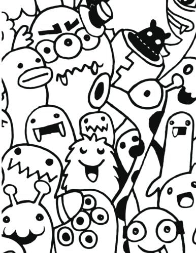 My Book of Thoughts: Monster Cartoon Blank Notebook: 8.5 x 11 size 120 gray lined pages! (Volume 4)