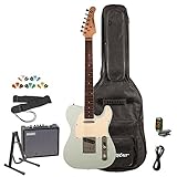 Sawtooth ET Series Electric Guitar Kit, Surf Green with Aged White Pickguard - Includes 10W Amp and ChromaCast Accessories