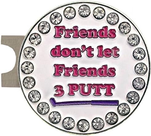 Giggle GolfBling Friends don't let Friends 3 Putt Golf Ball Marker With A Standard Hat Clip
