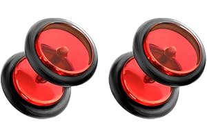 Pierced Owl 16GA Acrylic Fake 0GA Plugs with Black O-Rings, Sold as a Pair