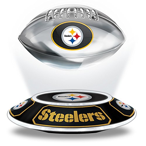 NFL Pittsburgh Steelers Levitating Football Sculpture Lights Up and Spins by The Bradford Exchange
