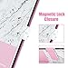 BENTOBEN Galaxy Note 8 Case, Note 8 Wallet Case, PU Leather Marble Pattern Design Folio Flip Kickstand Card Holder Slots Wrist Strap Protective Phone Cases Cover for Samsung Galaxy Note8, Rose Gold