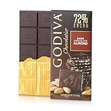 GODIVA Chocolatier Large 72% Dark Chocolate with Almond Bar