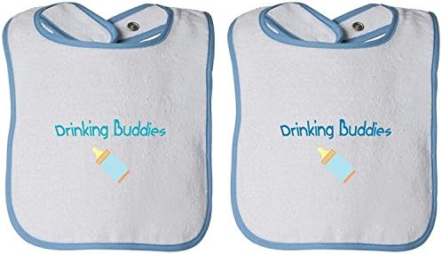 Drinking Buddies Infant Contrast Trim Terry Bib Twin Set Fornate