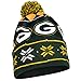 FOCO unisex adult Exclusive Green Bay Packers Busy Block Printed Light Up Beanie, Team Color, One Size US