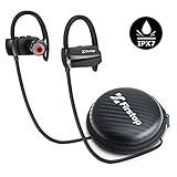 Firstop Bluetooth Headphones, IPX7 Waterproof Wireless 4.1 Earbuds, In Ear Earphones Noise Cancelling Headset Built in Mic, 180mAh Battrey with 10+ Hours Play Time