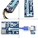 PCIe Riser Ptsaying PCI-E 16x 8x 4x 1x Powered Riser Adapter Card With LED hint w/ 60cm USB 3.0 Extension Cable & 6-Pin PCI-E to SATA Power Cable - GPU Riser Adapter - Ethereum Mining ETH(3 pack)