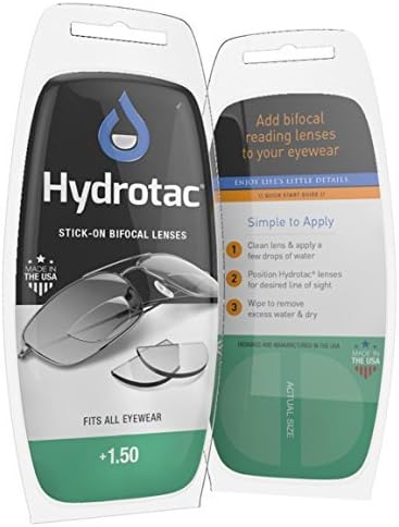 Hydrotac (Hydro Tac) pasting Reading lens +1.50