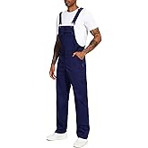 WORK IDEA Men's Bib Overalls Workwear Fashion Lightweight Jumpsuit with Pockets