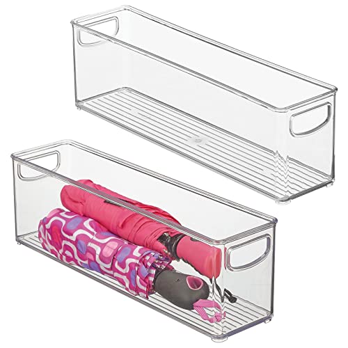 mDesign Plastic Home Closet Organizer Basket Storage Holder Bin with