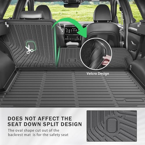 All Weather Floor Mats & Cargo Liner for 2022-2025 2026 Hyundai Tucson (Not Fit Hybrid/PHEV), Custom Fit 1st & 2nd Row with Trunk Mat Back Seat Cover Protector Full Set for Tucson Accessories Heavy