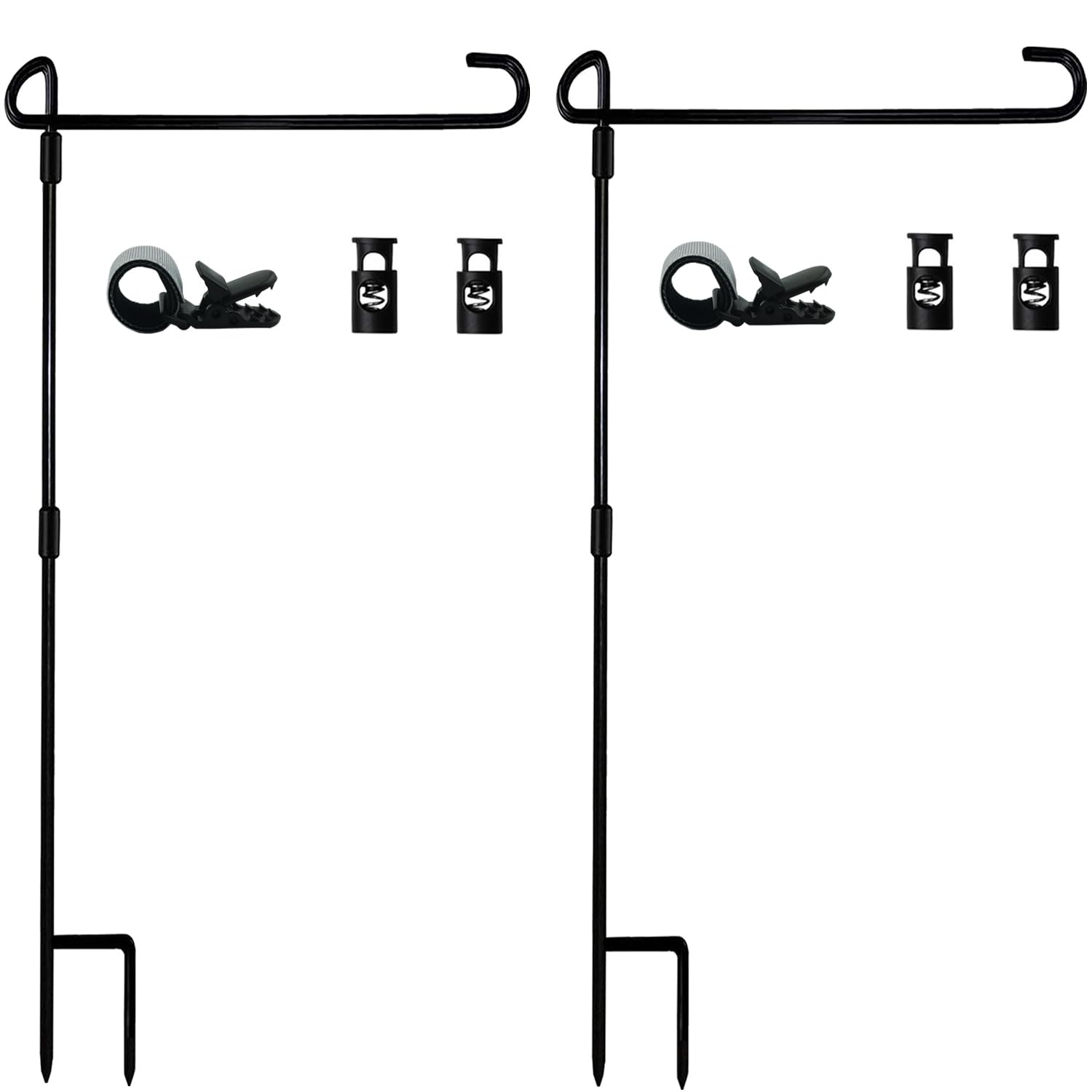 Akeydeco Garden Flag Pole Stand Holder, 2 Pack