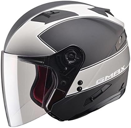 GMax OF77 Classic Matte Black/Silver Open Face Helmet - 2X-Large