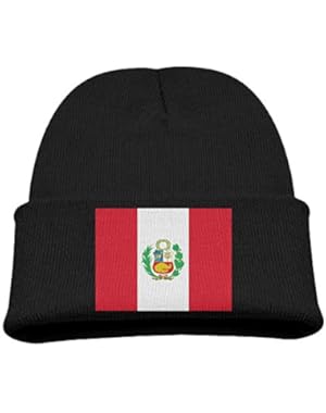 Flag Of Peru Kid's Hats Winter Funny Soft Knit Beanie Cap children Unisex