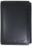 AurDo Men's RFID Blocking Extra Capacity Multi Card Trifold Wallet With ID Window (Black)