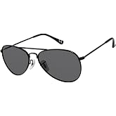 Prive Revaux The Commando 2.0 Oversized Aviator Sunglasses &ndash; Polarized, 100% UV Protection &ndash; For Men &amp; Women &ndash; Black/Black
