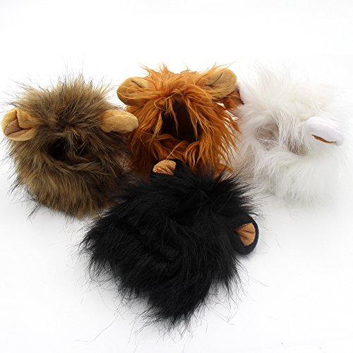 CPPSLEE Lion Mane Wig Costume for Cat (Gray) - Thumbnail 4
