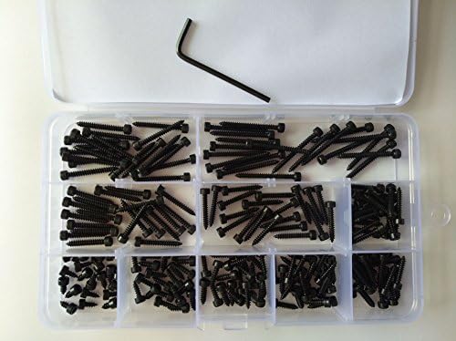 201pcs M3 Allen Self Tapping Screws Hex Socket Cap Head Self-attack Bolts Smooth Cup Drilling Screw Bolt Screwdriver Kits Black