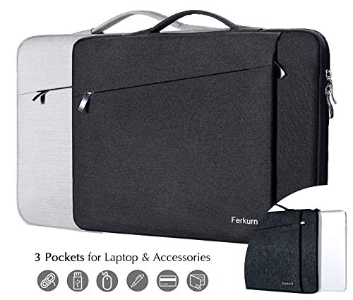Ferkurn 14 15 inch 15.6 inch Laptop Sleeve Carrying with Handle Compatible MacBook 16/15, Surface Laptop, Ultrabook Ideapad, HP Envy Chromebook Probook, Inspiron, Asus,Computer Laptop Case Black
