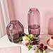 CASAMOTION Vases Hand Blown Solid Color Home Decor Centerpieces Gift Art Ribbed Glass Vase, Violet, 8''