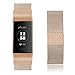 Oitom Metal Bands Compatible Fitbit Charge 3 Band Women Men Small,Magnetic Stainless Steel Milanese Loop Replacement Band Wrist Straps Accessories(5.1