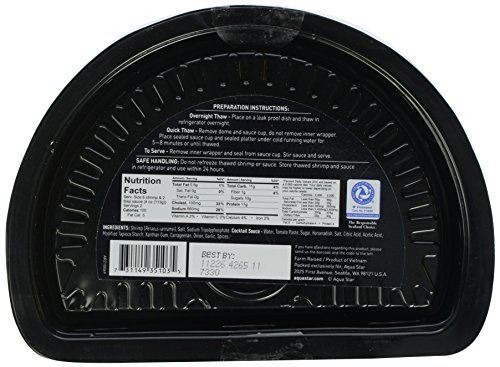 Aqua Star, Half Moon Cooked Shrimp With Sauce, 8 oz (Frozen)