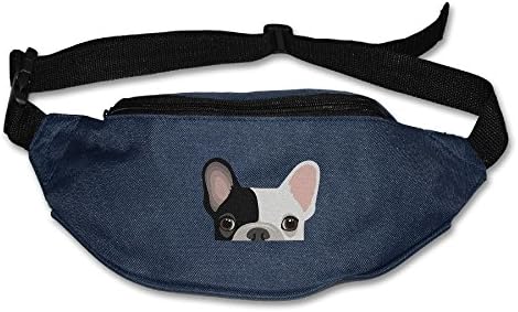 Heard Me Unisex Cute French Bulldog Print Fanny Pack Waist Bag Phone Holder Adjustable Running Belt For Cycling,Vacation,Hiking,Gym Navy