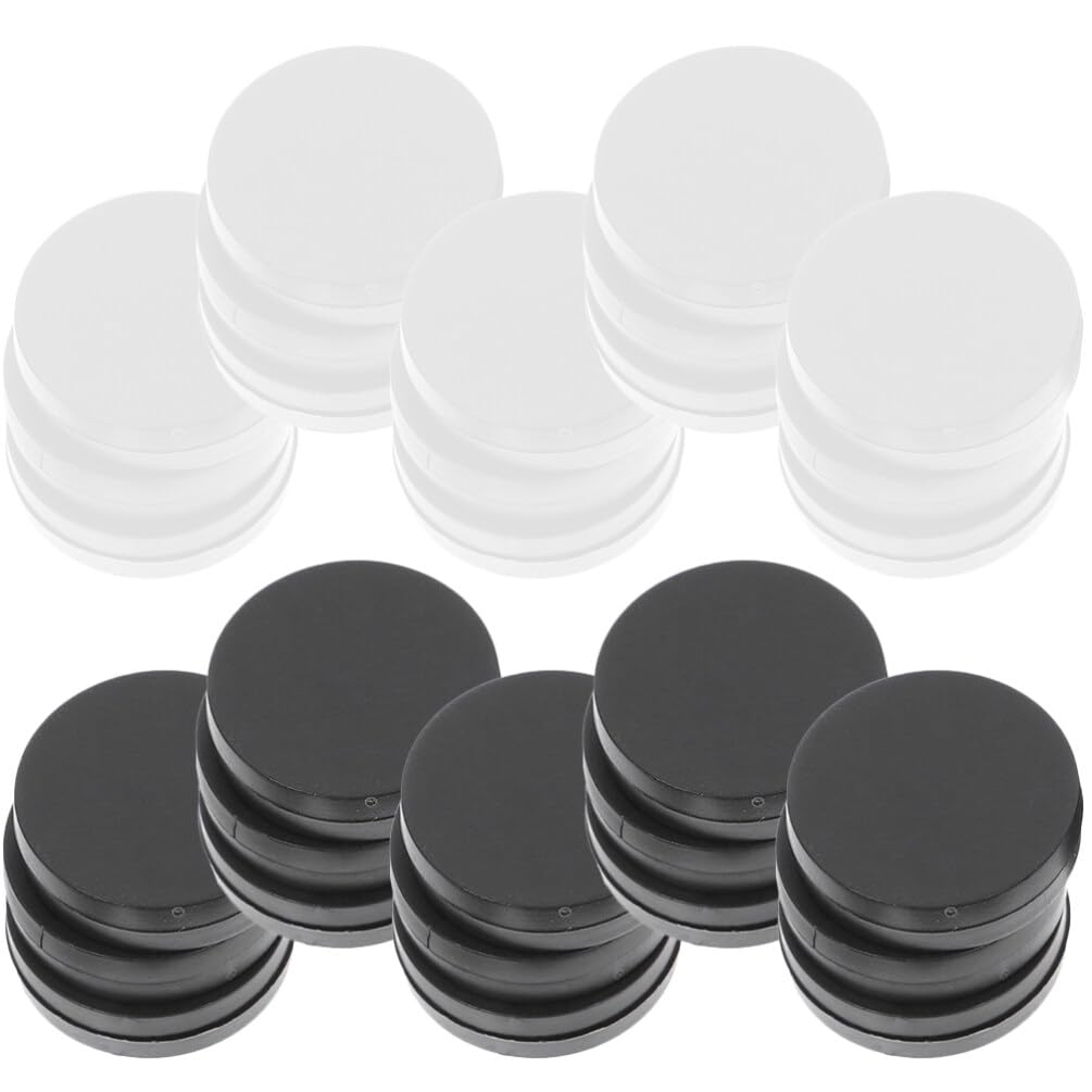 UPKOCH Backgammon Pieces 30Pcs Black and White Round Chess Pieces Replacement for Board Games Checkers Draughts Accessories