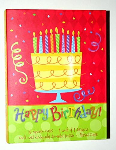 Driftwood Designs Happy Birthday Box of 16 Cards 4 Designs Sharla Fruits DGSQ 21047