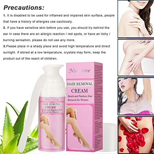 Hair Removal Cream for Women, Hair Depilatory Cream, Face Hair Removal Cream, Natural Painless Permanent Thick Hair Removal Cream, Used on Underarm,Chest, Back, Legs and Arms for Women, 100ml