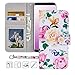 MagicSky Galaxy S9 Wallet Case,Galaxy S9 Case, Premium PU Leather Flip Folio Case Cover with Wrist Strap,Card Slots,Cash Pocket,Kickstand for Samsung Galaxy S9 (Flower)