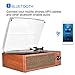 Bluetooth Record Player Belt-Driven 3-Speed Turntable, Vintage Vinyl Record Players Built-in Stereo Speakers, with Headphone Jack/ Aux Input/ RCA Line Out, Woodenthumb 2