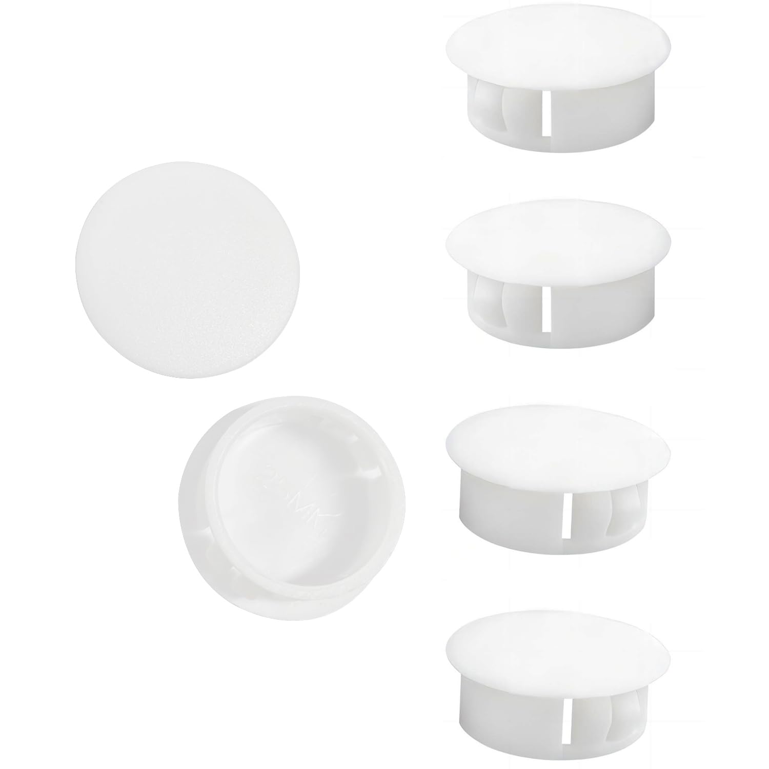 Qrity 10 PCS Plastic Button Plugs, 30mm Round Drill Hole Cover Caps, Snap on Type, Furniture Hole Caps, White, for Cabinet Desk Table Chair Cupboard Wardrobe