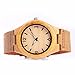 Wooden Watch, Women's Quartz Watch Bamboo Case with Brown Cowhide Leather Strap
