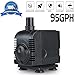 Submersible Water Pump 95GPH (350L/H) Professional Ultra-quiet Mini Water Pump for Aquarium,Garden,Pond,Fish Tank and Fountain with 6.2ft UL Listed Power Cord