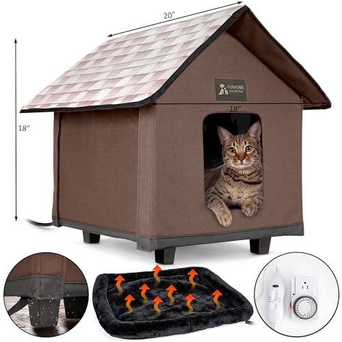 Heated Cat Houses for Outdoor Cats, Elevated, Waterproof and Insulated