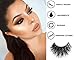 3D Mink False Eyelashes-Dramatic Makeup Strip Eyelashes 100% Siberian Fur Fake Eyelashes Hand-made Natural Messy False Eyelashes& Reusable 3 Pair Pack